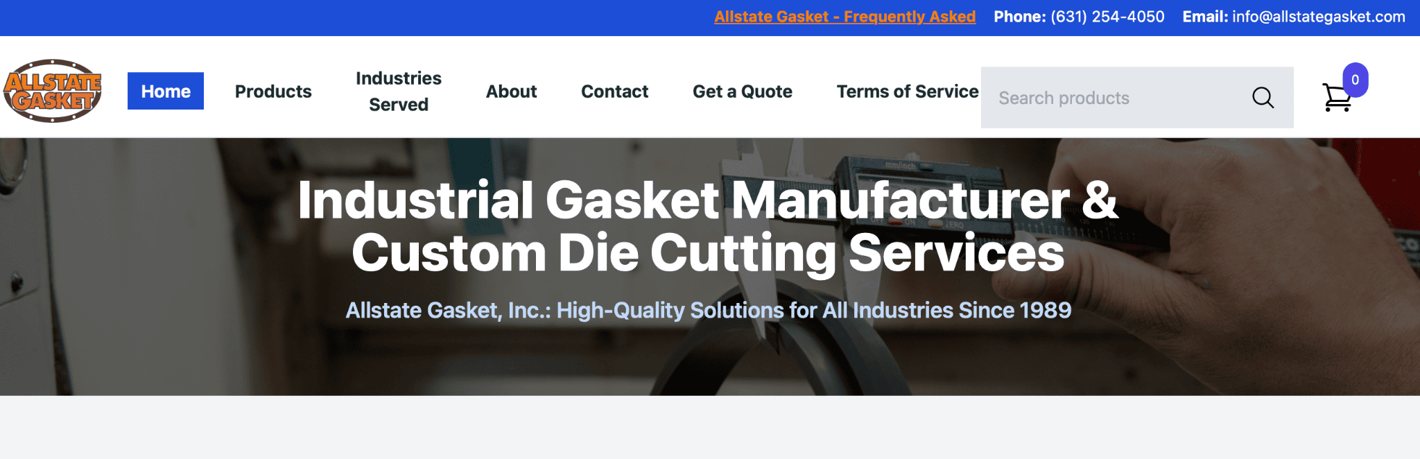 Allstate Gasket: ISO 9001 certified precision die-cutting and CNC knife cutting